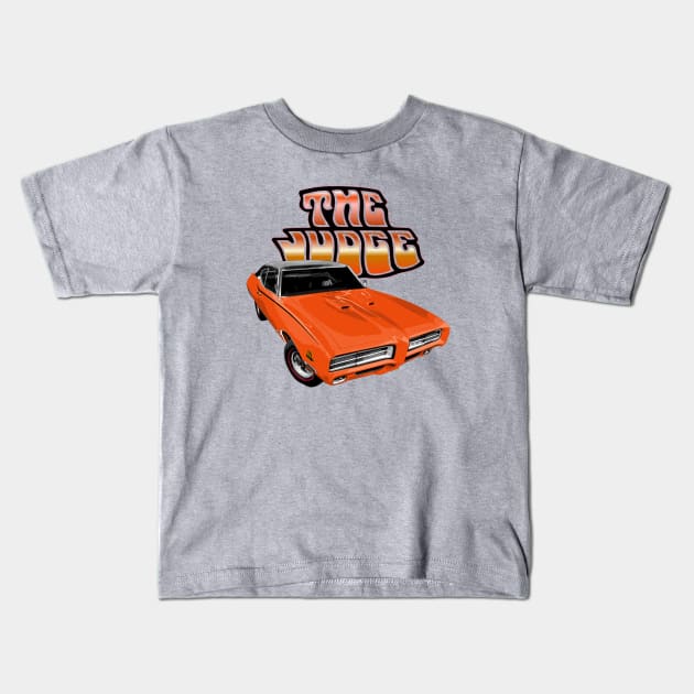 Classic car shirt featuring orange 69 Pontiac GTO Judge Kids T-Shirt by ZoeysGarage